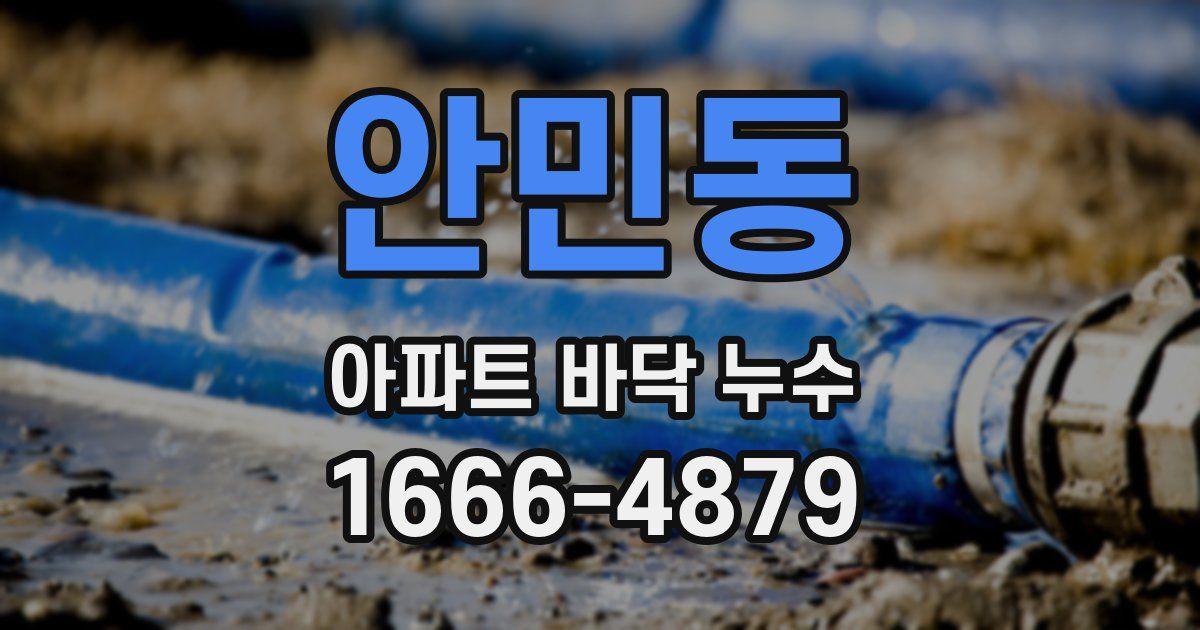 안민동 아파트 바닥 누수