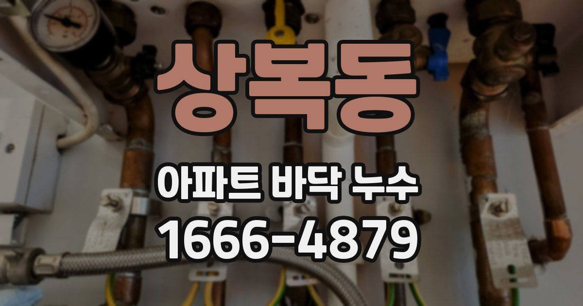 상복동 아파트 바닥 누수