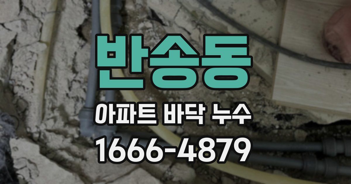 반송동 아파트 바닥 누수