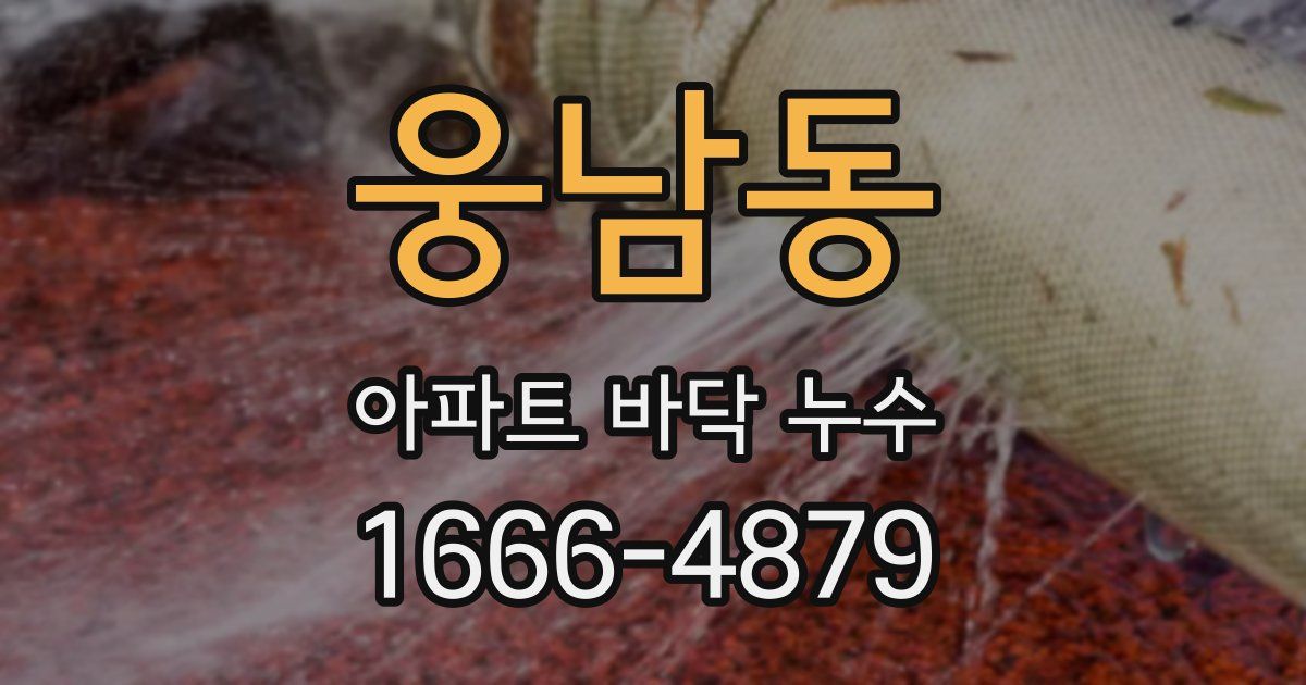 웅남동 아파트 바닥 누수