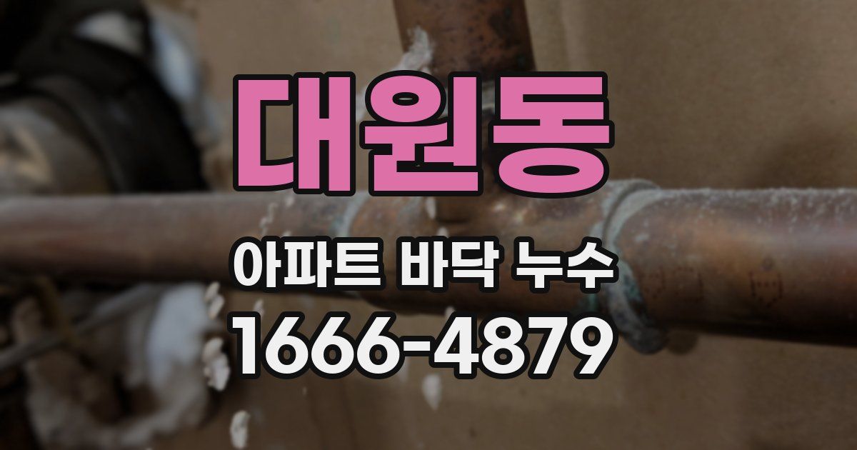 대원동 아파트 바닥 누수