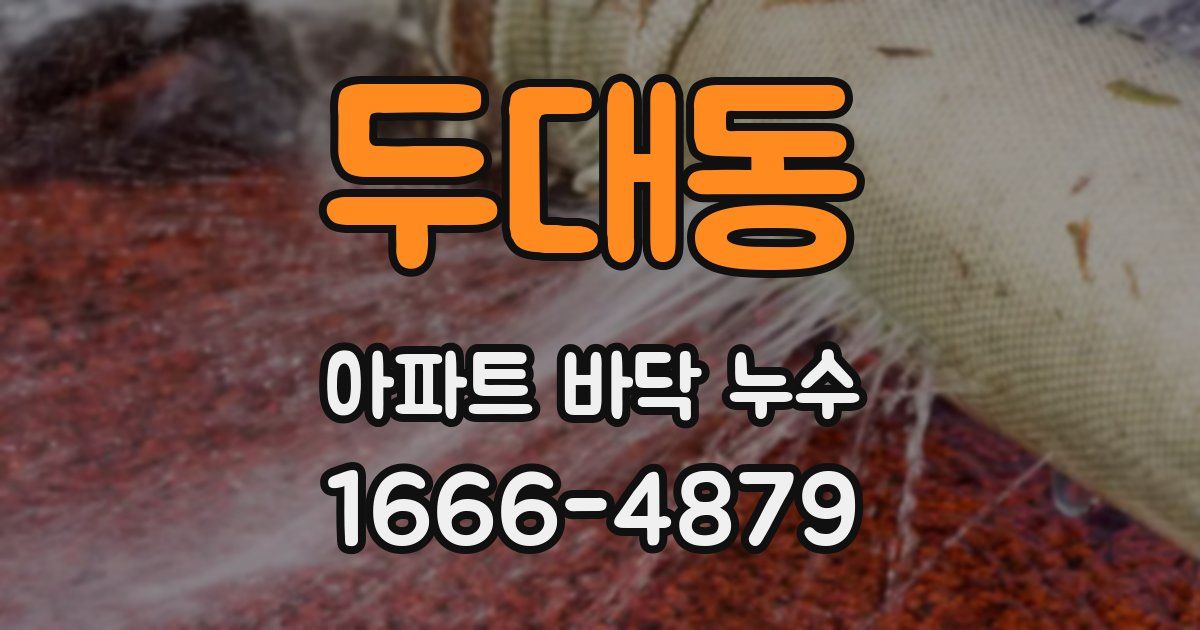 두대동 아파트 바닥 누수