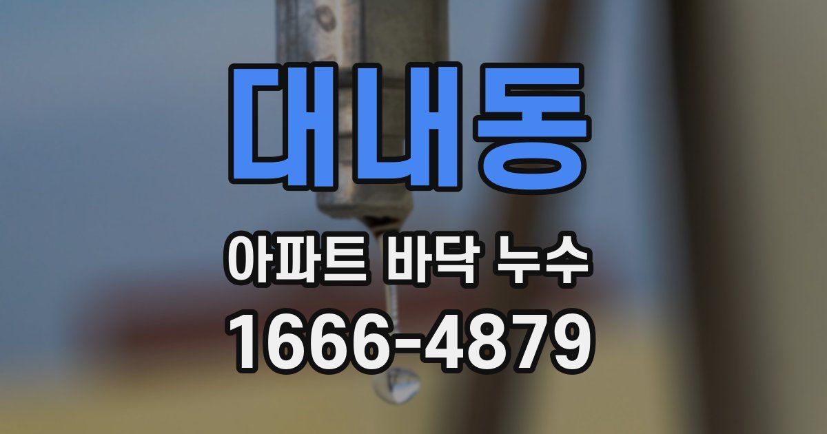 대내동 아파트 바닥 누수