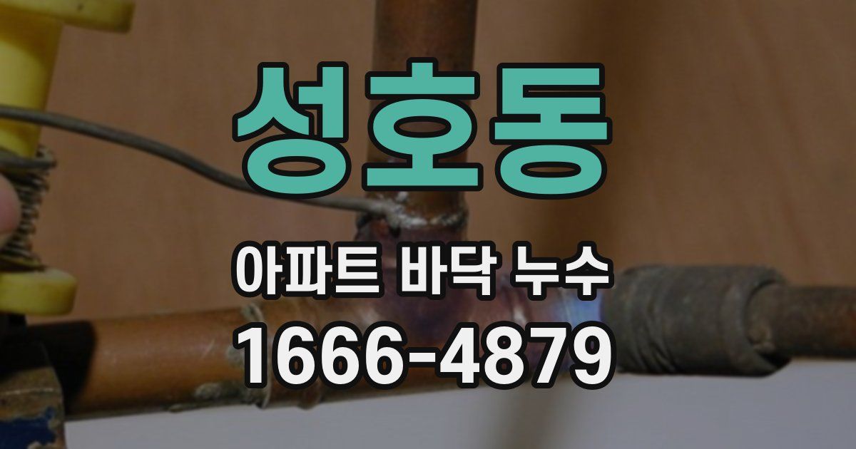 성호동 아파트 바닥 누수