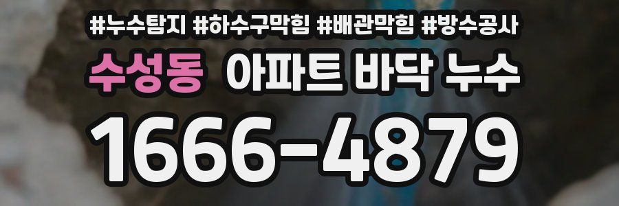 수성동 아파트 바닥 누수