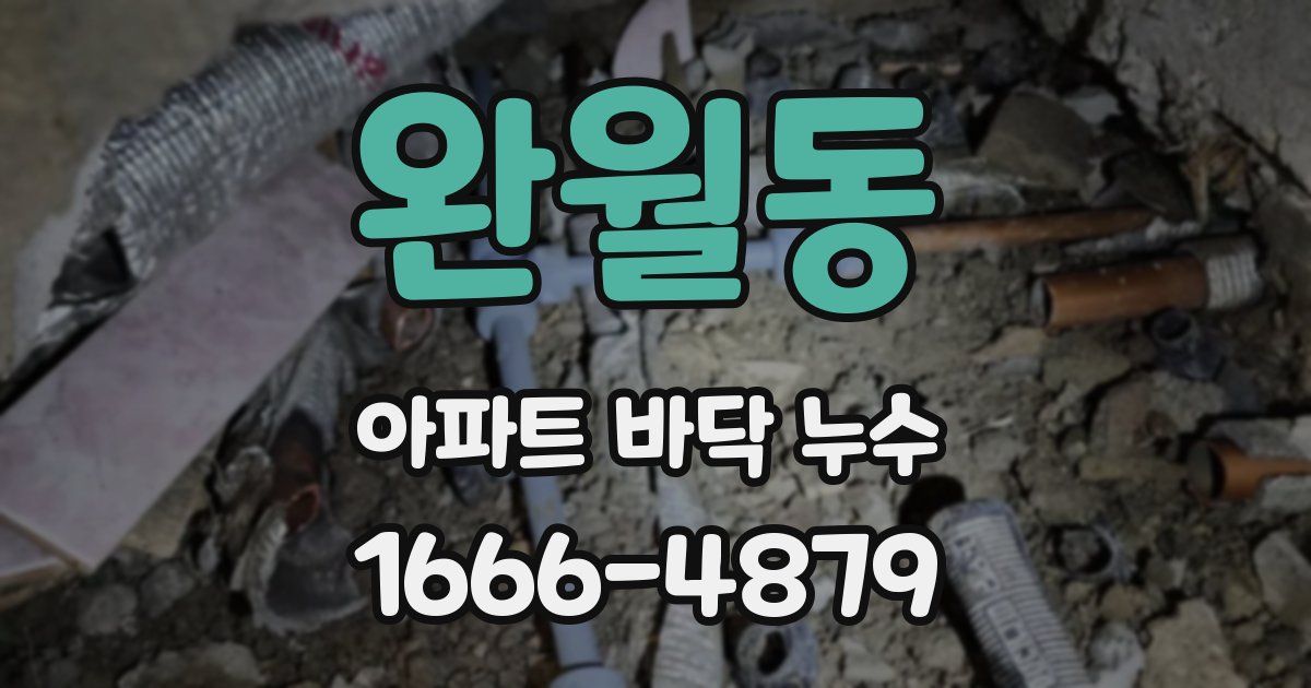 완월동 아파트 바닥 누수