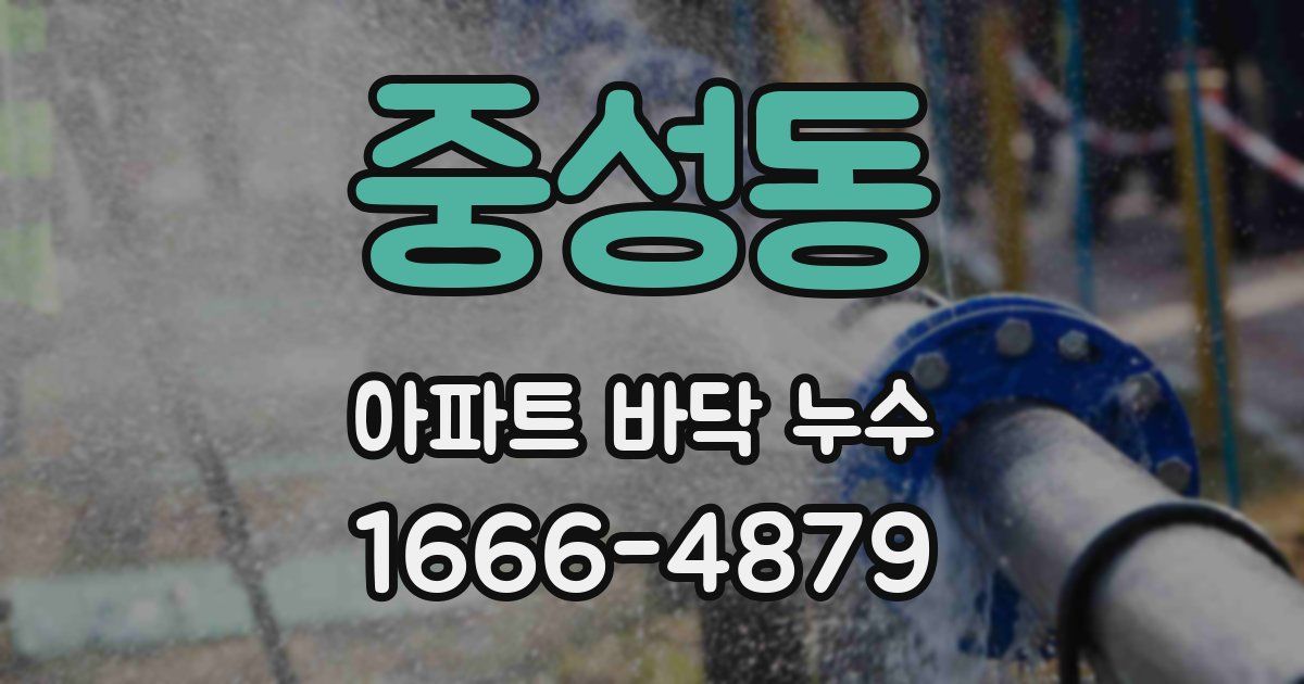 중성동 아파트 바닥 누수