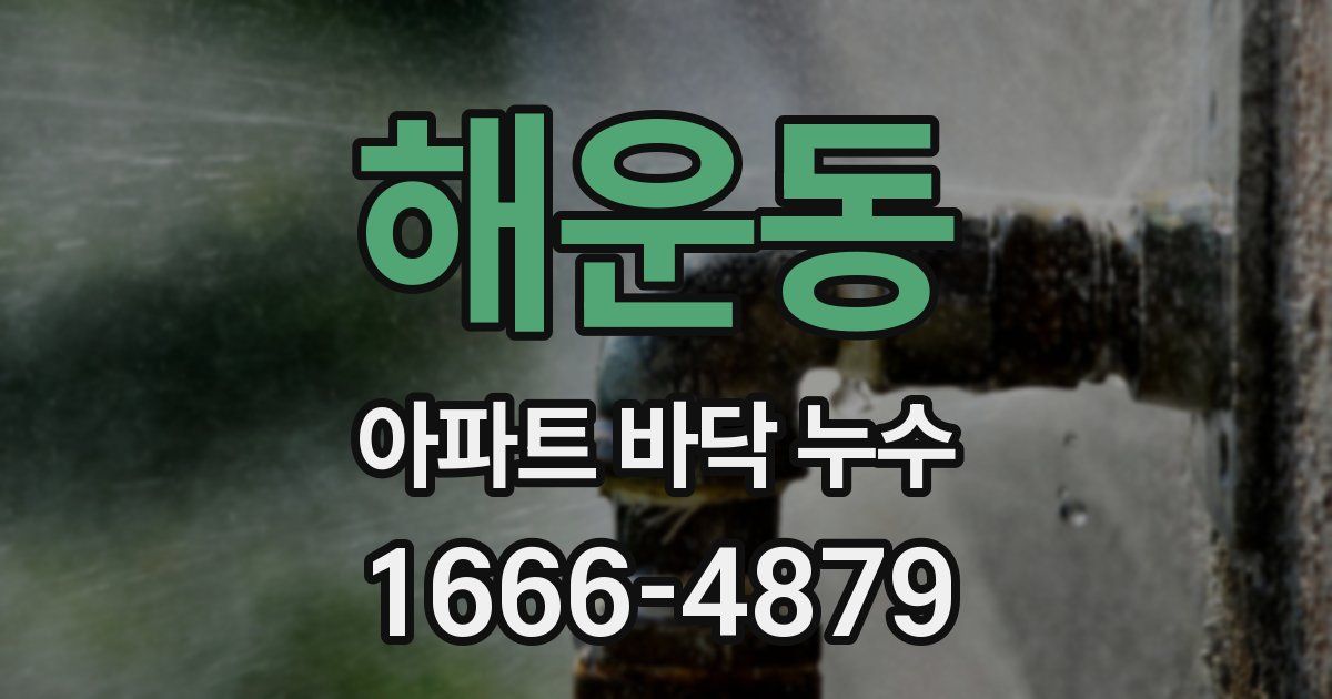 해운동 아파트 바닥 누수