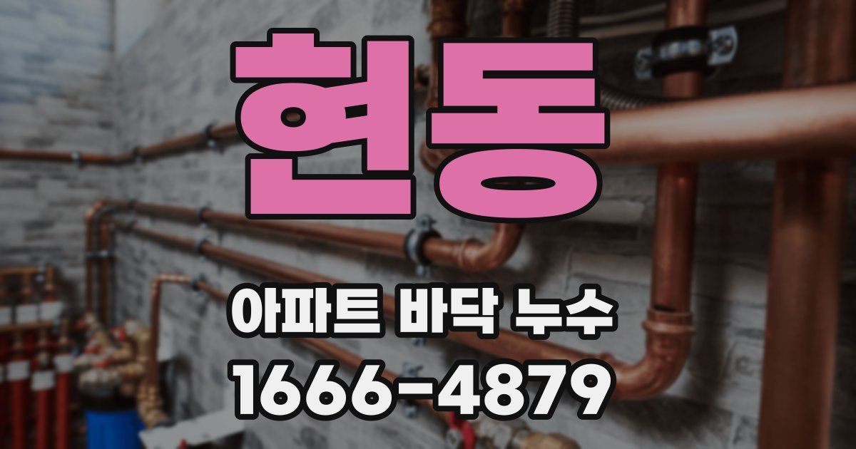 현동 아파트 바닥 누수