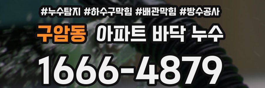 구암동 아파트 바닥 누수