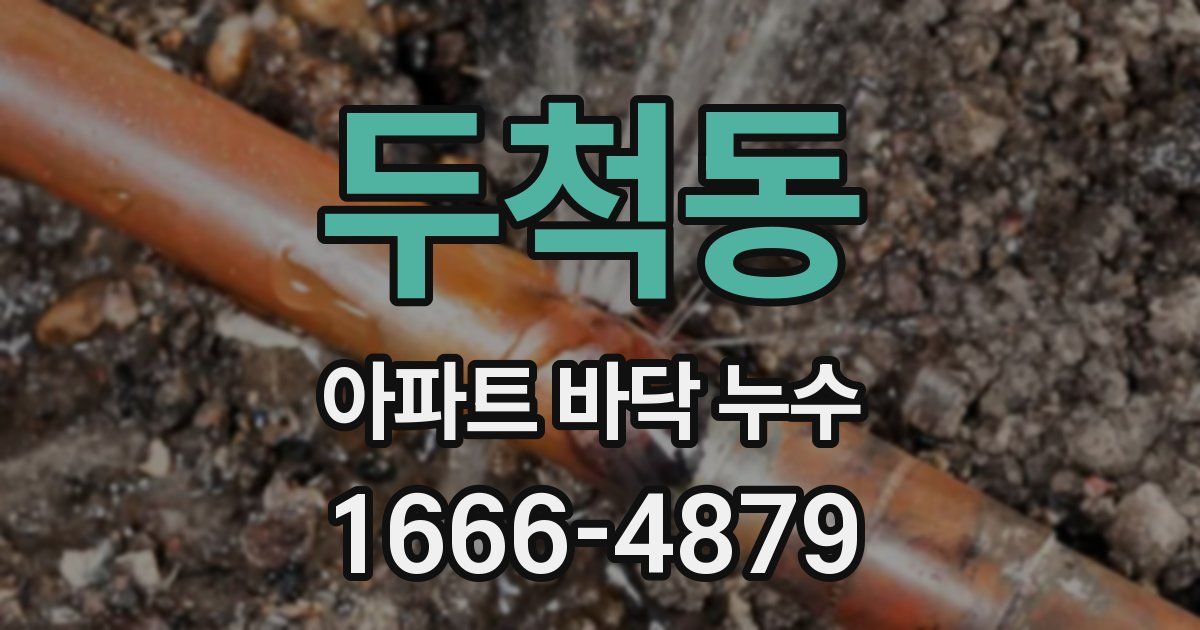 두척동 아파트 바닥 누수