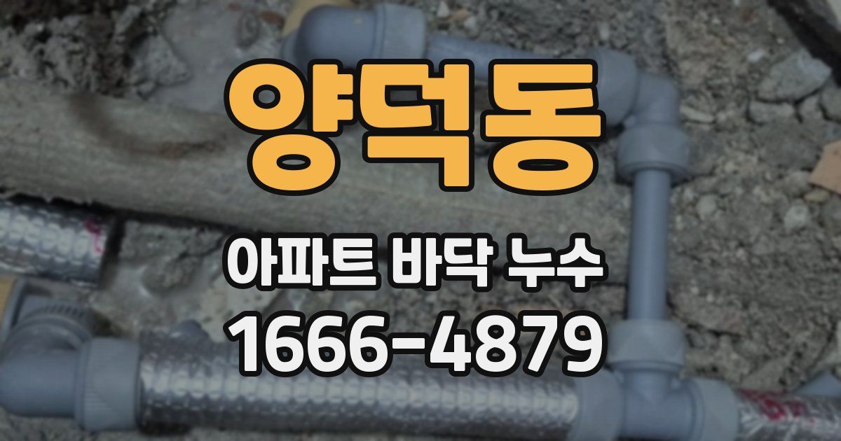 양덕동 아파트 바닥 누수