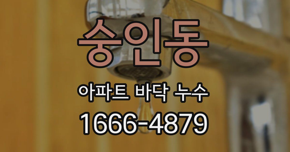 숭인동 아파트 바닥 누수