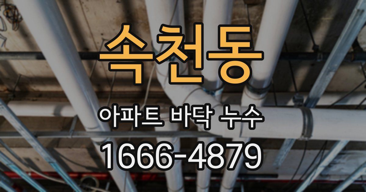 속천동 아파트 바닥 누수