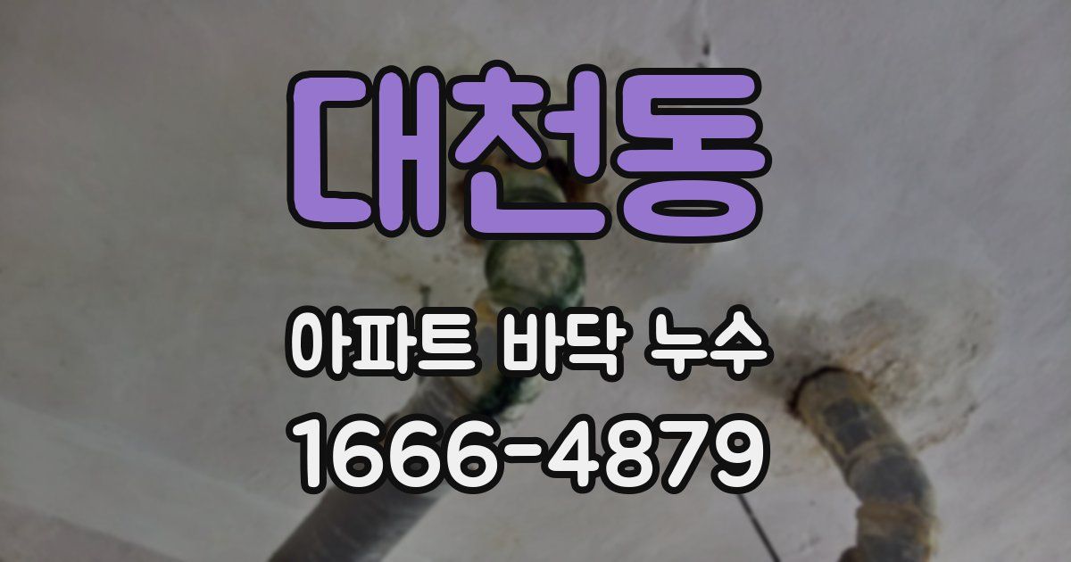 대천동 아파트 바닥 누수