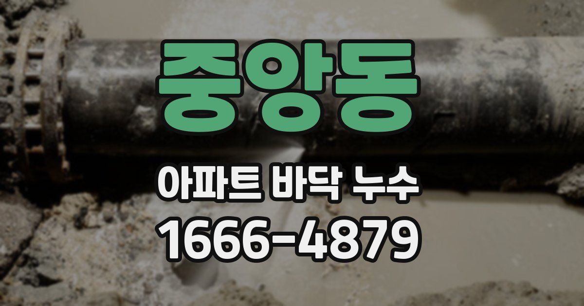 중앙동 아파트 바닥 누수
