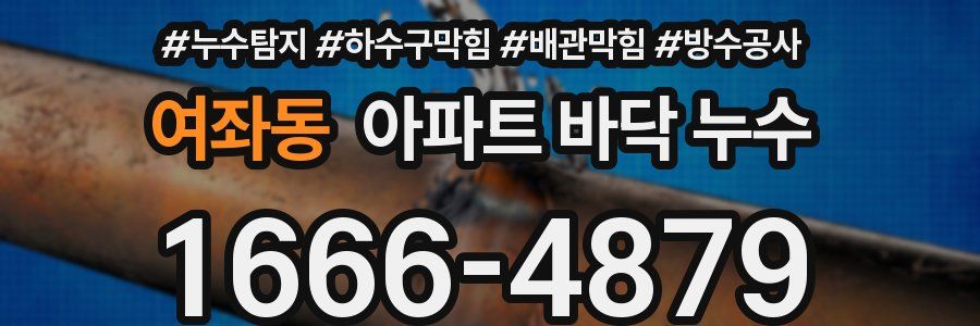 여좌동 아파트 바닥 누수