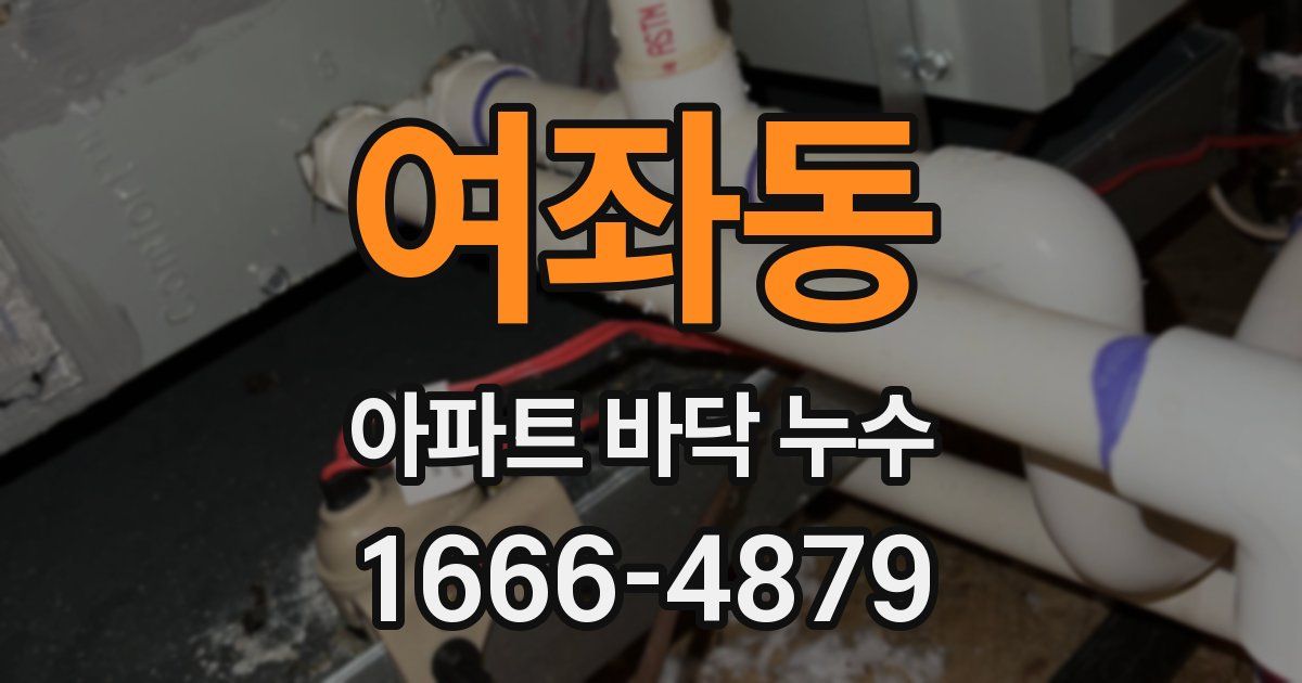 여좌동 아파트 바닥 누수