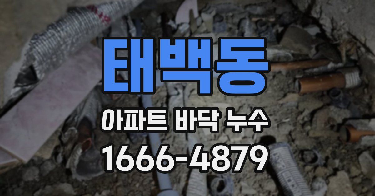 태백동 아파트 바닥 누수