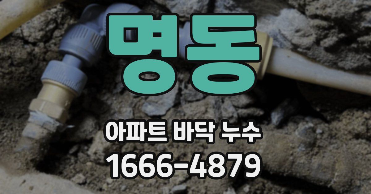 명동 아파트 바닥 누수