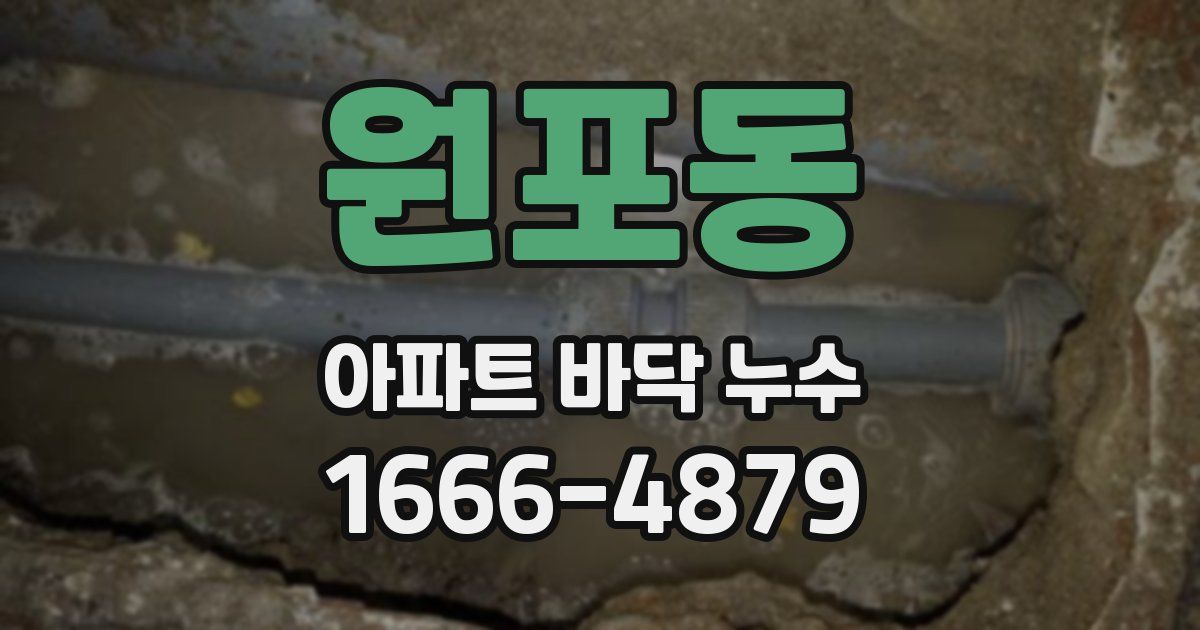 원포동 아파트 바닥 누수