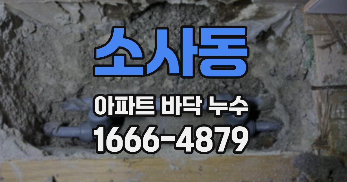 소사동 아파트 바닥 누수