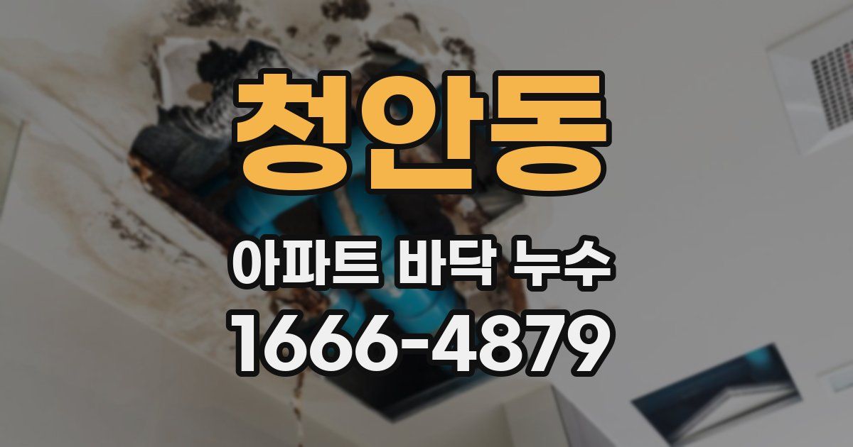 청안동 아파트 바닥 누수