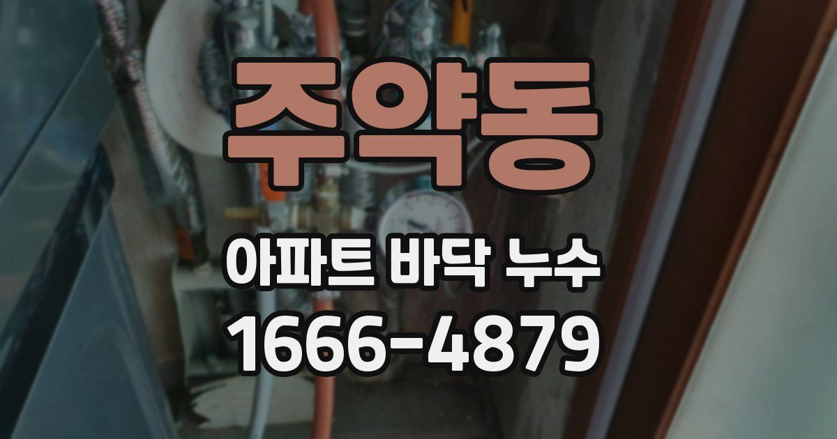 주약동 아파트 바닥 누수