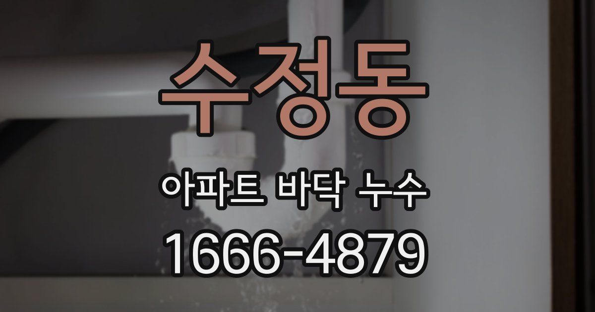 수정동 아파트 바닥 누수