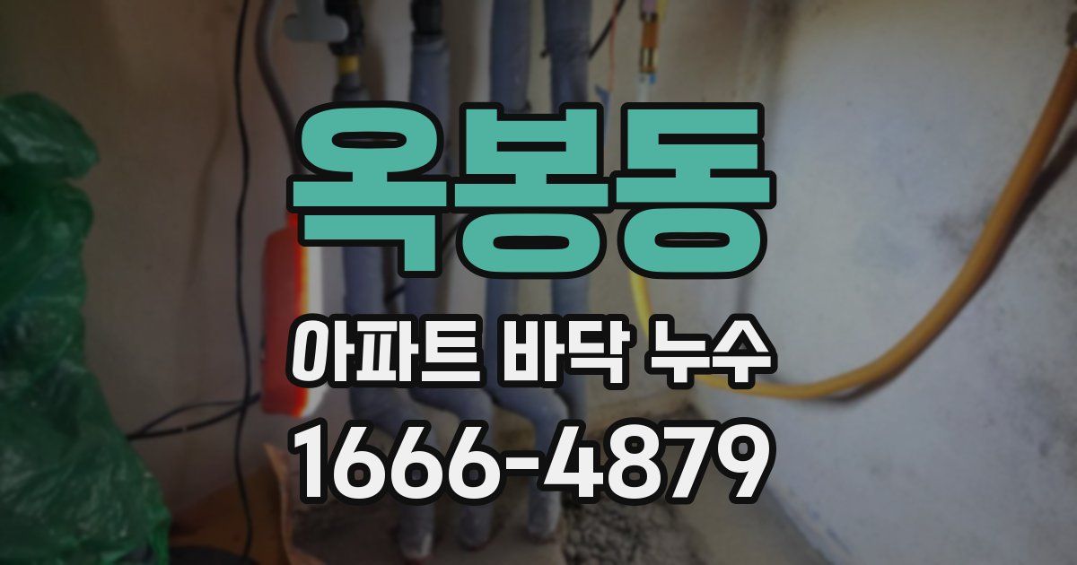 옥봉동 아파트 바닥 누수