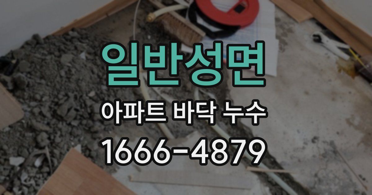 일반성면 아파트 바닥 누수