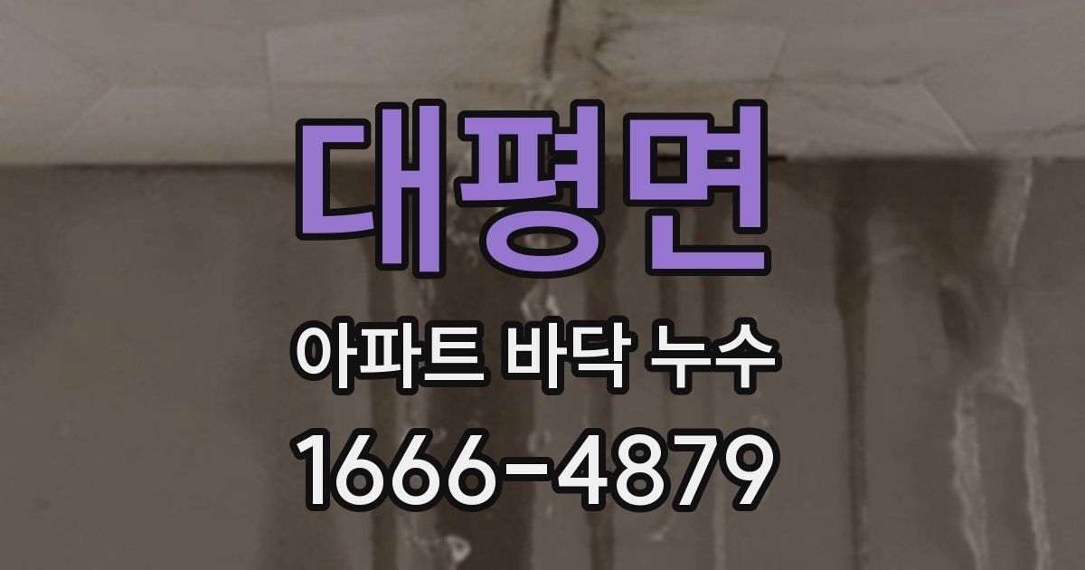 대평면 아파트 바닥 누수