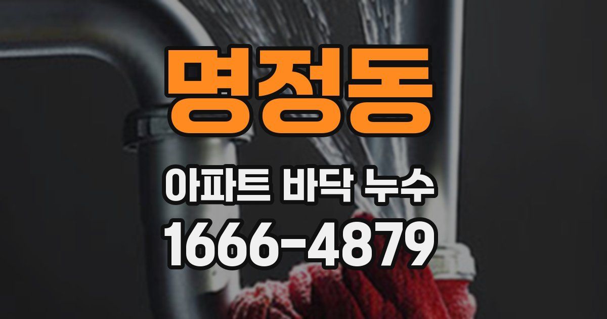 명정동 아파트 바닥 누수