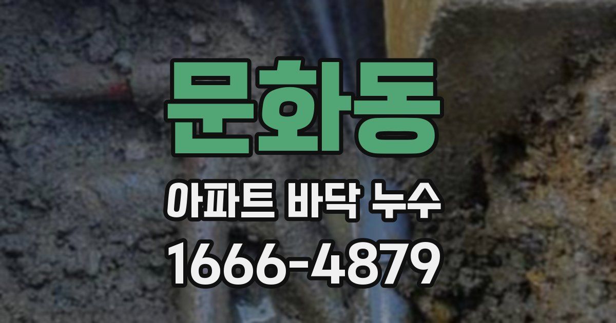 문화동 아파트 바닥 누수
