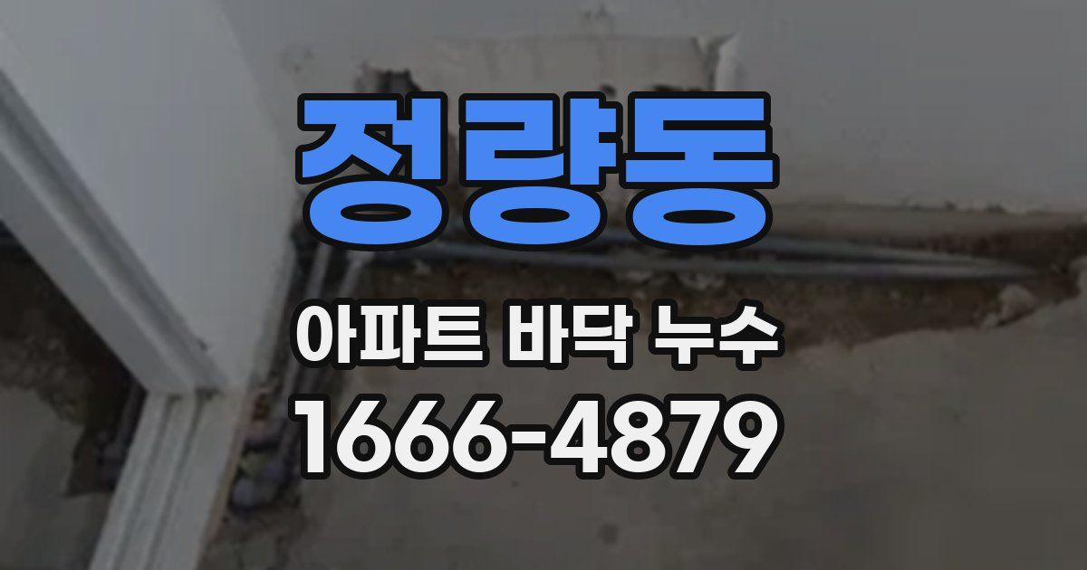 정량동 아파트 바닥 누수