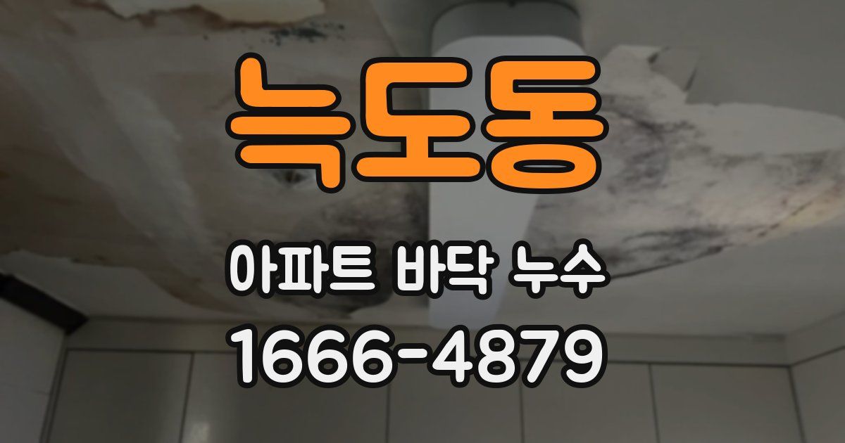 늑도동 아파트 바닥 누수