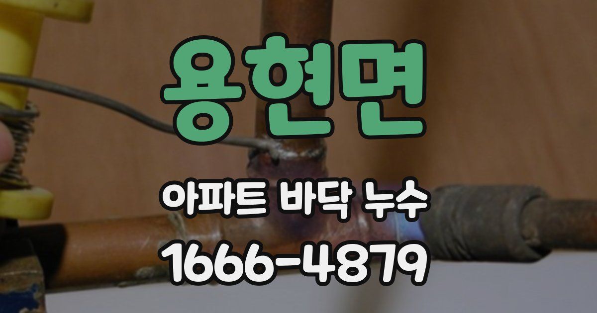 용현면 아파트 바닥 누수