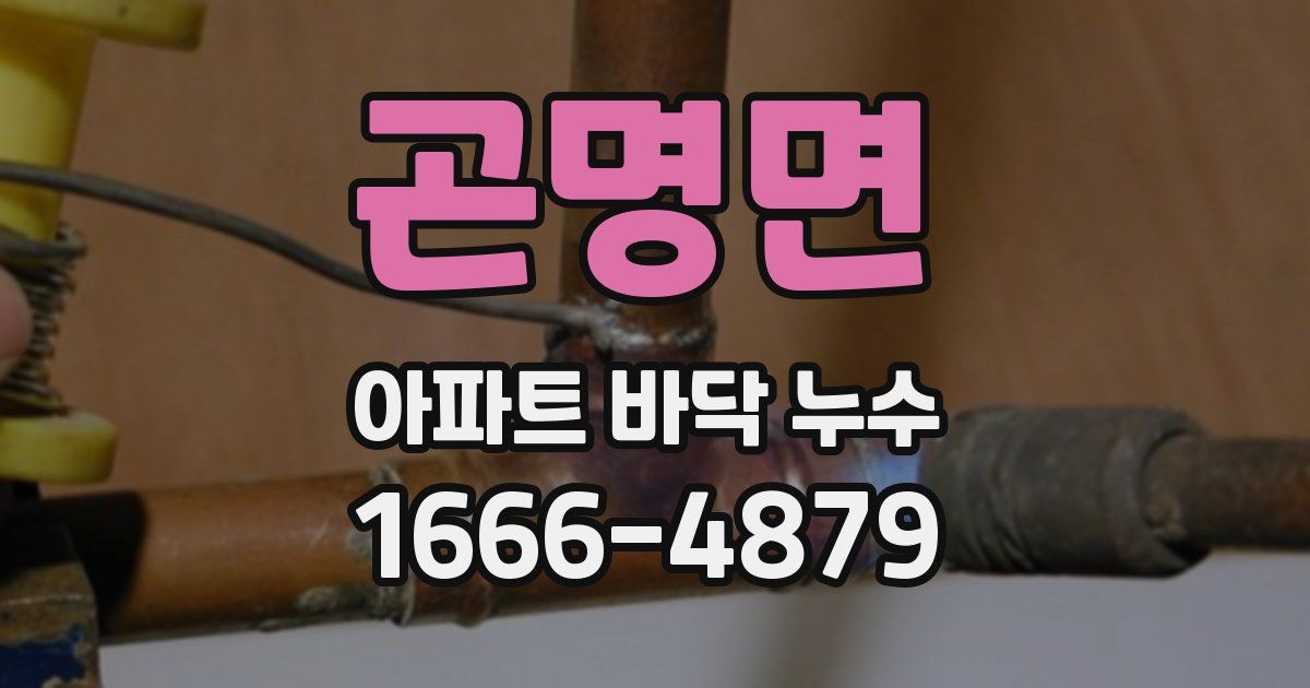 곤명면 아파트 바닥 누수