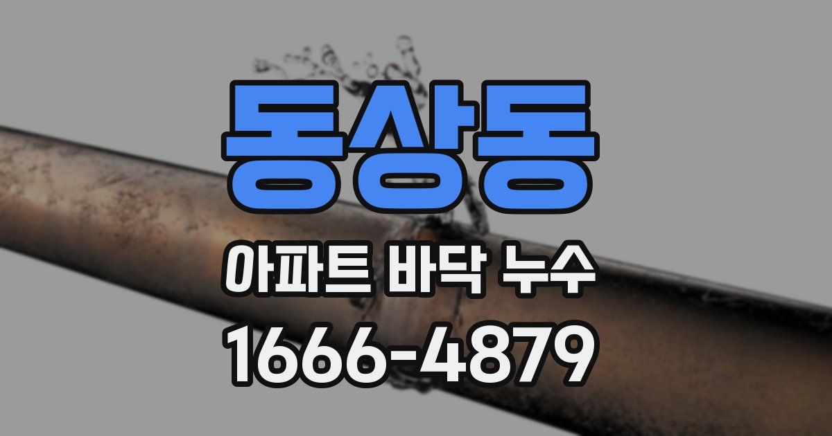동상동 아파트 바닥 누수