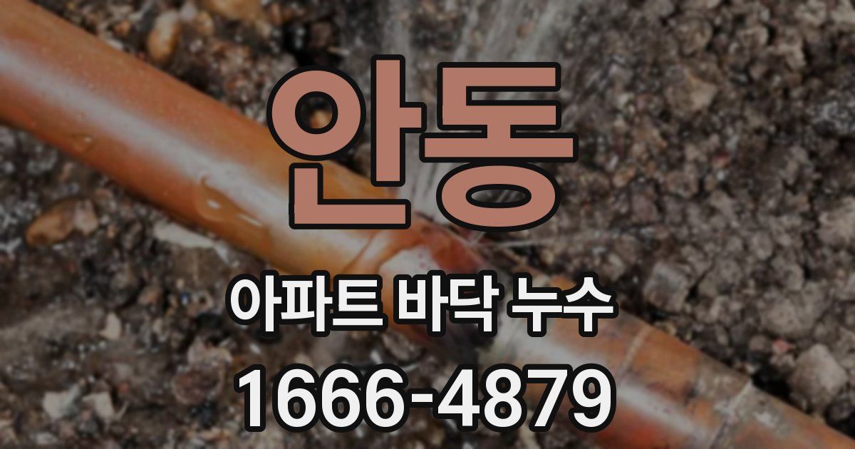 안동 아파트 바닥 누수