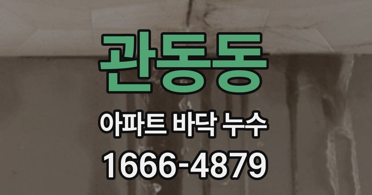 관동동 아파트 바닥 누수