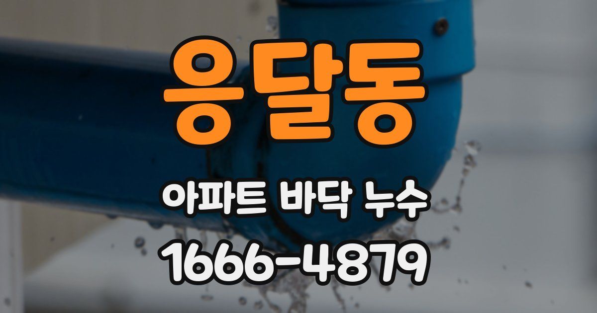 응달동 아파트 바닥 누수