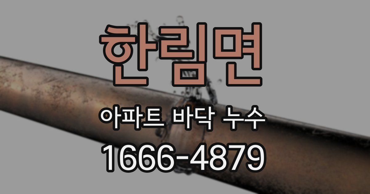 한림면 아파트 바닥 누수