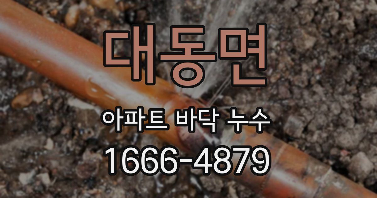 대동면 아파트 바닥 누수