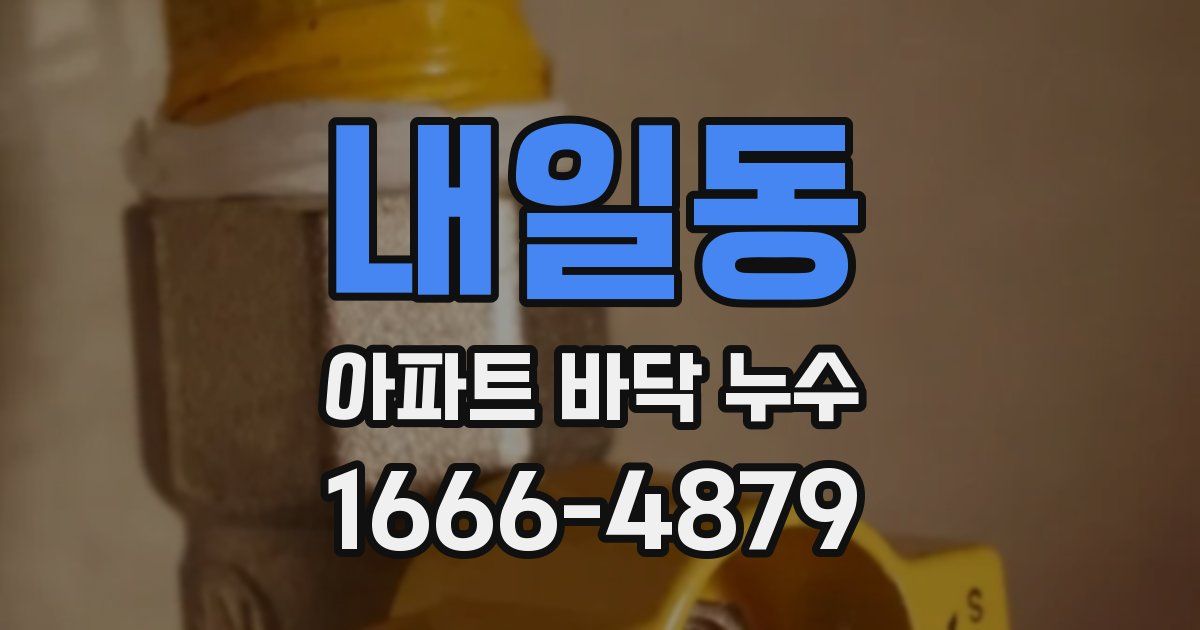 내일동 아파트 바닥 누수