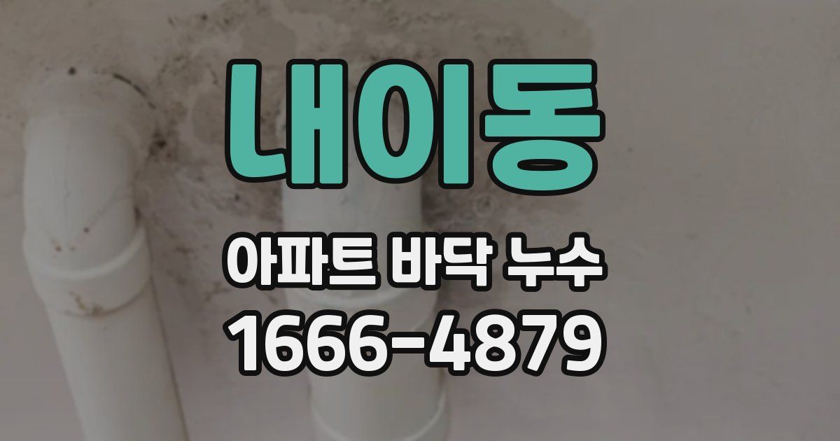 내이동 아파트 바닥 누수