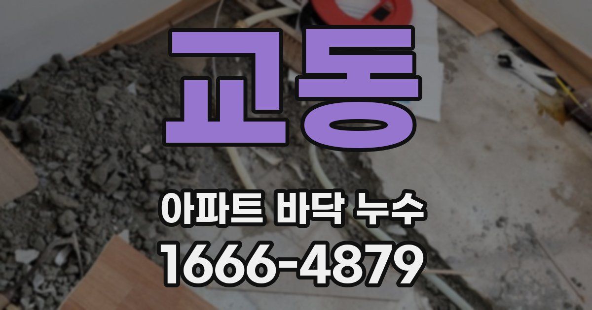 교동 아파트 바닥 누수