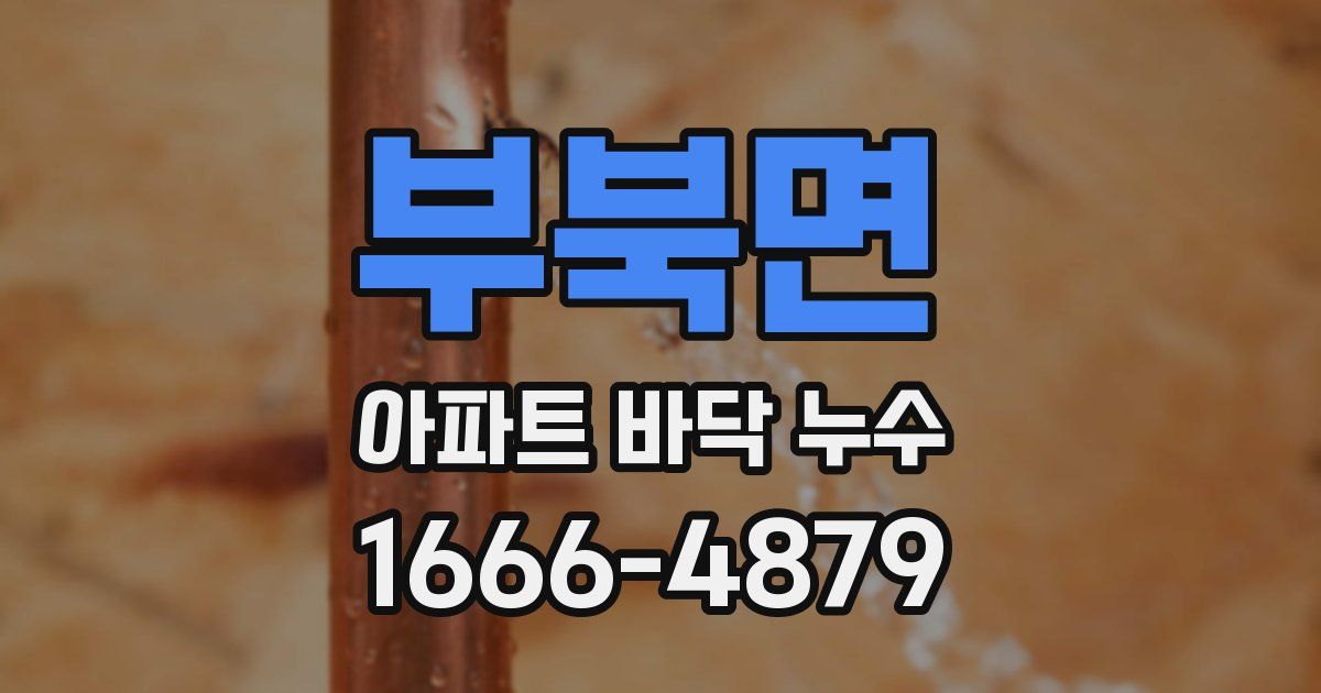 부북면 아파트 바닥 누수