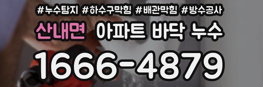 산내면 아파트 바닥 누수