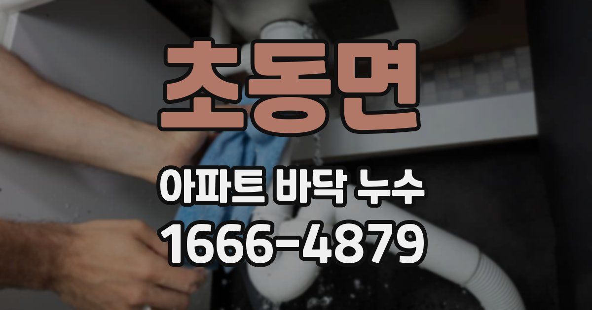 초동면 아파트 바닥 누수